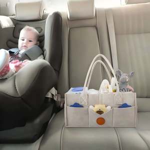 Organisateur de couches en feutre pour table à langer, panier de rangement pour la crèche avec poignée, adapté à l'intérieur et à l'extérieur - Product Image 5