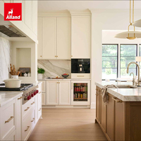Armoires de cuisine intégrées Alland, best-sellers, de haute qualité, avec accessoires, en bois naturel véritable et fermeture amortie