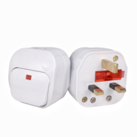 Enchufe de cableado del Reino Unido tipo G de 3 pines, conector eléctrico de CA 13A, parte superior de enchufe BS con interruptor basculante, indicador rojo, alimentación extraíble