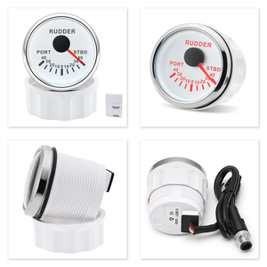 Indicatore Angolo <span class=keywords><strong>Timone</strong></span> NMEA2000 52MM STBD PORT per Motore Sinistro Destro Yacht Imbarcazione con Retroilluminazione Rossa e Puntatore - Product Image 4