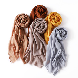 Nuovo rivestimento in tessuto con rivestimento in poliestere personalizzato in fabbrica sciarpa in <span class=keywords><strong>cotone</strong></span> con motivo Jacquard a quadri - Product Image 3