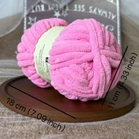Fil chenille épais 100% polyester, 100g par pelote, idéal pour les débutants pour le crochet de couvertures