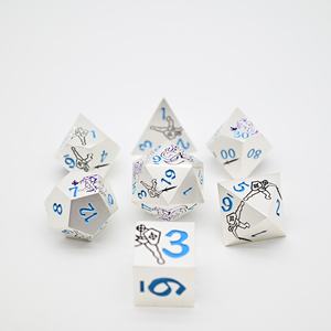 Ensemble de dés DND <span class=keywords><strong>5E</strong></span> Warrior <span class=keywords><strong>Dragon</strong></span> à bords tranchants, 6 couleurs, métal, D20, pour cadeau, jeu de société - Product Image 3