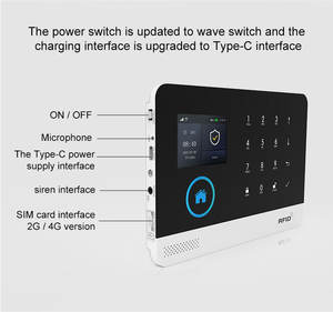 نظام أمان منزلي ذكي TuoAn، مضاد للسرقة محمول 4G+WiFi، وحدة إنذار رئيسية ببطارية <500 مللي أمبير، بلاستيك مصنعي 433 ميجاهرتز - Product Image 1