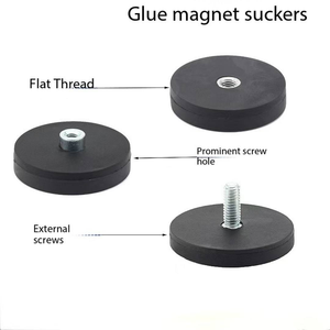 Base Magnética Superfuerte de Neodimio <span class=keywords><strong>con</strong></span> Recubrimiento de Goma, Soporte de Tornillo <span class=keywords><strong>con</strong></span> Rosca M4 M5 M6 de 31 36 43 66 88 mm, Imanes - Product Image 1