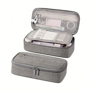 Trousse à crayons en tissu de grande capacité, pochette pour stylos, organisateur pour l'école et le bureau, 9,1x4,3x2,6 pouces, Hihooa BD0003 - Product Image 1