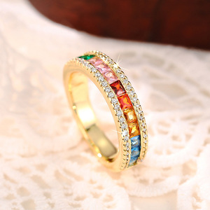 T0801 <b>Eternity</b> Band <b>Ring</b> Lab Created <b>Cubic</b> <b>Zirconia</b> Princess Cut Channel Setting Unisex Wedding Fashion <b>Ring</b> - Product Image 6