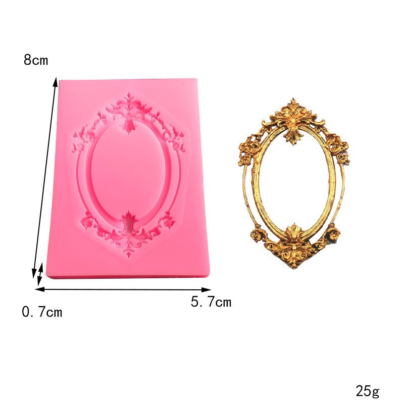 Moule en silicone cadre 6 rose