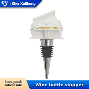 Wine <b>Stopper</b> Vacuum Sealed White Piano Style Plastic Bottle <b>Stopper</b> For Wine Spirits - Product Image 4