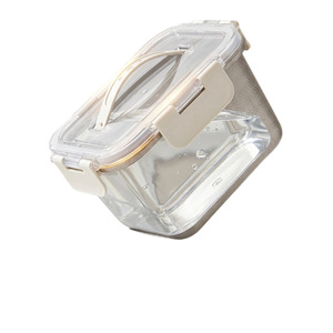 Food Storage Container Rectangle Clip On Lid Travel Use Pure Titanium Antibacterial Anti Mildew High Temp Resistant Non Slip - Product Image 1