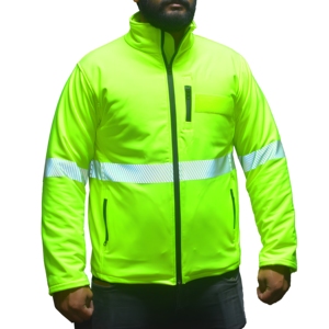 <b>High</b> <b>Visibility</b> Soft Shell Polyester Fleece Unisex Reflective Safety Uniform All Seasons Security Guard <b>Jacket</b> Needle Detection - Product Image 6