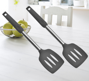 Нержавеющая сталь высокотемпературный без Bpa/силиконовый шпатель для посудомоечной машины, комплект из 2 предметов для кухни, лопатка для жарки, лопатка для утечки - Product Image 4