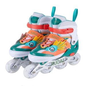 รองเท้าสเก็ตอินไลน์เด็ก ABEC-7 OEM แบบ 4 ล้อ ล้อคาร์บอน พร้อมล้อเรืองแสงและพื้นรองเท้า PVC - Product Image 2