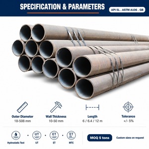 Tuyaux en <span class=keywords><strong>acier</strong></span> sans soudure de petit diamètre personnalisés de 25 mm, Sch40, épaisseur de paroi de 15 mm, 9 m pour la construction - Product Image 1