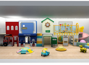 Customized Fun <strong>Mini</strong> Town Amusement Equipment Park Role <strong>Play</strong> House Kids Indoor Playground For Home - Product Image 3