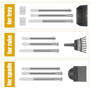 Venta al por mayor de fábrica <span class=keywords><strong>Dog</strong></span> <span class=keywords><strong>Pooper</strong></span> <span class=keywords><strong>Scooper</strong></span> con rastrillo de bandeja de <span class=keywords><strong>metal</strong></span> y pala Durable Acero inoxidable Mango largo Herramienta de eliminación de residuos de mascotas - Product Image 4
