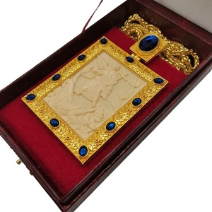 Ortodoxa oro Ghain pecho libre de la PU de la caja de regalo de aleación de Zinc OEM ODM grande <span class=keywords><strong>ruso</strong></span> obispo cruz Pectoral collar - Product Image 2