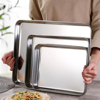 Jeu de plaques de cuisson personnalisées moules et plateaux rectangulaires en acier inoxydable plats antiadhésifs pour four