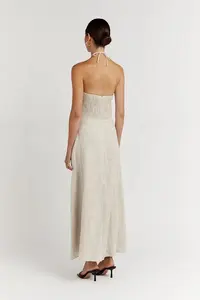 Robes maxi <span class=keywords><strong>en</strong></span> <span class=keywords><strong>lin</strong></span> naturel à 100%, vêtements sans dos, <span class=keywords><strong>robe</strong></span> d'été <span class=keywords><strong>blanche</strong></span> pour femmes, <span class=keywords><strong>robe</strong></span> <span class=keywords><strong>longue</strong></span> <span class=keywords><strong>en</strong></span> coton, <span class=keywords><strong>robe</strong></span> <span class=keywords><strong>en</strong></span> <span class=keywords><strong>lin</strong></span> enveloppante pour femmes - Product Image 3