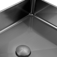 Lavabo semi-encastré en acier inoxydable 304 pour salle de bain d'hôtel moderne de luxe avec finition noire PVD