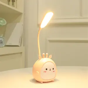 Lampada da tavolo USB pieghevole simpatico gatto Pet luce notturna ricaricabile regolabile a collo di cigno per bambini regali per soggiorno studio