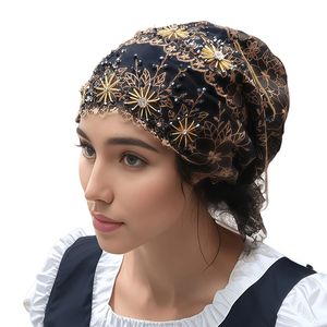Foulard de mode musulmane, bonnet ethnique pour femme, couvre-chef chimio anti-chute de cheveux, élégant, écologique, en dentelle respirante - Product Image 6