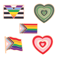 Broche de victoire sac de revers, émail dégradé, drapeau de magique, cœur arc-en-ciel, progression, carte graphique, cadeau en métal, pour ami