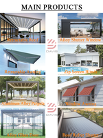 Personnalisation aluminium pare-soleil étanche coupe-vent restaurant balcon rétractable pleine cassette auvent lumière LED