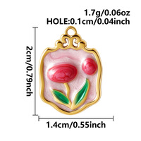 Breloques florales Manna Spring Garden en acier inoxydable émaillé, tulipes et marguerites, pour la fête des mères, cadeau pour maman