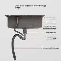 Évier de cuisine NEXGRAND NG60545ASB en acier inoxydable brossé, fait main, moderne, de haute qualité, 60x45cm, à cuve unique, trois trous