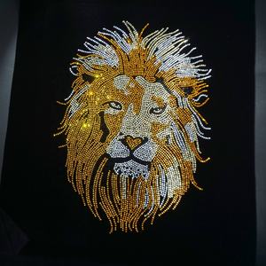 Neon Pinky Tiger Head Custom Tiger Rhinestone Transfers Camisas Precio de fábrica al por mayor a granel Hotfix Crystal Motif - Product Image 3