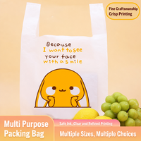 Sacs en plastique PE pour T-shirts, motifs Ours/Lapin/Girafe, emballage jetable pour supermarché, aliments pour bébés/desserts/thé, personnalisables, offre spéciale