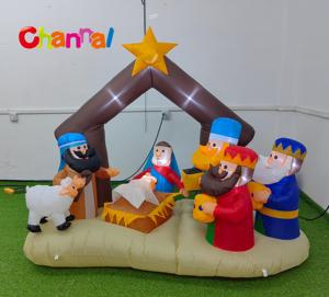 Presepe Gonfiabile 1,8 M Con Luci E Ventola Inclusi - Decorazione Natalizia Da Interno/Esterno Con Tre Re Magi - 4