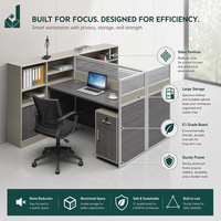 Poste de travail modulaire moderne avec panneaux d'intimité et armoire de rangement pour bureaux cloisonnés de 4 à 6 personnes