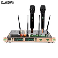 Système de microphone sans fil à 6 tubes R-09 |   Ensemble de deux micros |   Diversité d'antennes |   Portée de plus de 150 m |   Récepteur d'affichage 2U |   Boîtier en aluminium