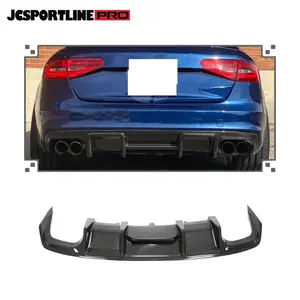 Convient pour Audi A4 s-line S4 B8.5 2013-16 diffuseur de pare-chocs arrière Lip Spoiler Real Carbon