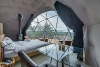 Cabines de glamping Cabana Haus Tentes avec salle de bain Cabine de glamping Lusso Carpa De Cupula Geodesica Dom