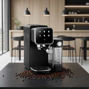 Machine à café semi-automatique électrique avec système de brassage, système d'eau chaude, pression de 15 bars, panneau tactile coloré, vapeur flexible, idéale pour les hôtels - Product Image 1