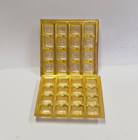 Barquette jetable en PVC/PET dorée/argentée pour aliments, gâteaux, chocolats, avec gaufrage et estampage, marque Huadong, 0,3 mm