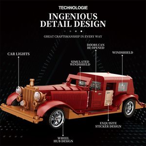 11033 Classic Retro Vintage Car 865PCS Building <b>Blocks</b> Set Technology Vehicle Model Room Office Decor Boys Toys Creative Gifts - Product Image 3