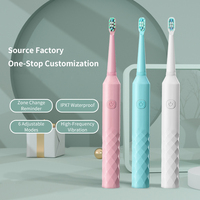 Brosse à dents électrique personnalisée tout-en-un Source Factory, étanche IPX7, 6 modes, vibration haute fréquence, soin buccal