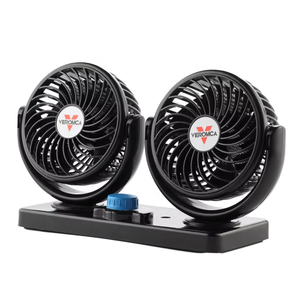מאוורר חשמלי נייד כפול ראשים של Thaicool לרכב <span class=keywords><strong>12V</strong></span>/24V 24W שקט במיוחד 35-39dB קירור מחומר ABS - Product Image 1