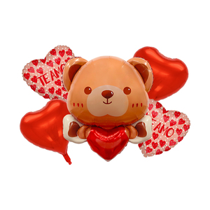Adorabile Set di palloncini per matrimonio di San Valentino 5 pezzi con palloncini per feste palloncini con cuore rosso e amore - Product Image 1