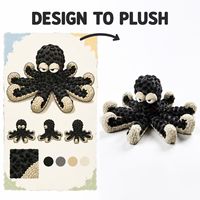 Peluche pieuvre noire personnalisée, fabrication directe d'usine, OEM ODM, fabricant d'animaux en peluche, vente en gros, MOQ, peluche amusante