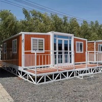 Maison modulaire préfabriquée en conteneur, structure en acier extensible, panneaux sandwich, unité de bureau, d'hôtel ou de logement
