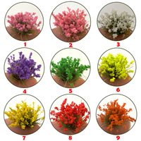 Matériel de décoration DIY pour mini-landscape, base de table de sable, 28 pièces de touffes de fleurs rondes de 8 mm, échelles HO et N