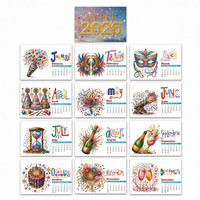 Calendrier de peinture au diamant, Kit de calendrier mensuel de peinture au diamant, ornement de bureau DIY pour adultes débutants