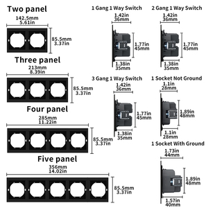 Prises murales WESA et interrupteurs EU, double prise avec USB Type C, multiprise murale, combinaison libre, design moderne et luxueux - Product Image 6