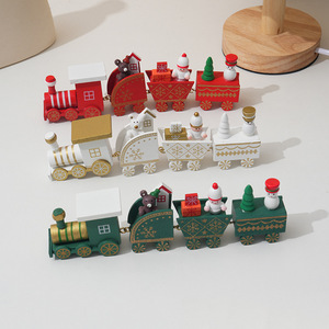 2025 Hot Selling Christmas <b>Wooden</b> <b>Train</b> Make Christmas Table Decorations Custom Christmas Ornament - Product Image 1