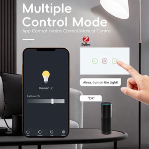 Zigbee Smart Touch Dimming Switch Panel 100000 Times Mechanical Life Overload Protection <b>Remote</b> <b>Control</b> For Home <b>Lighting</b> - Product Image 2